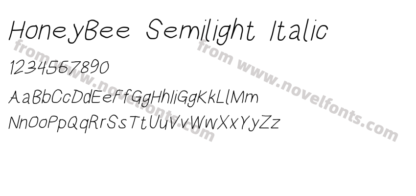 HoneyBee Semilight ItalicPreview