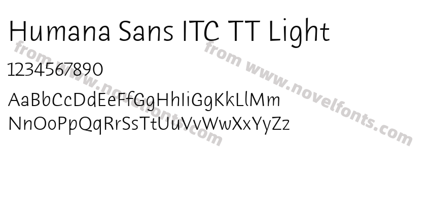 Humana Sans ITC TT LightPreview