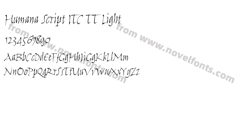 Humana Script ITC TT LightPreview