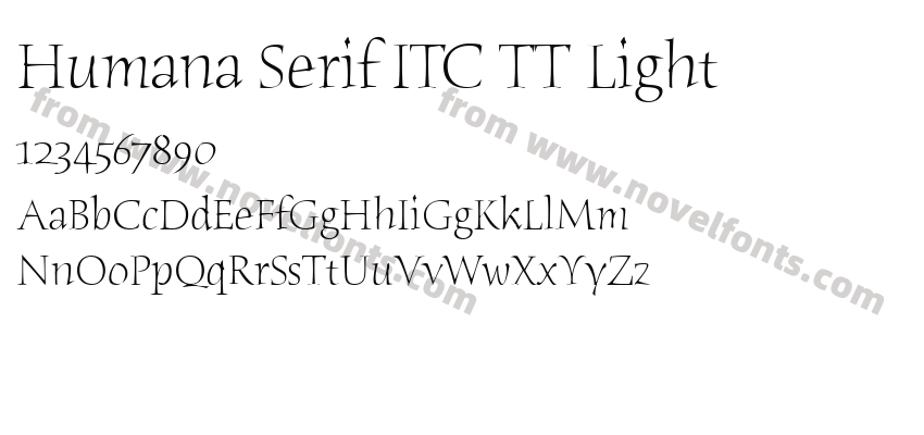 Humana Serif ITC TT LightPreview