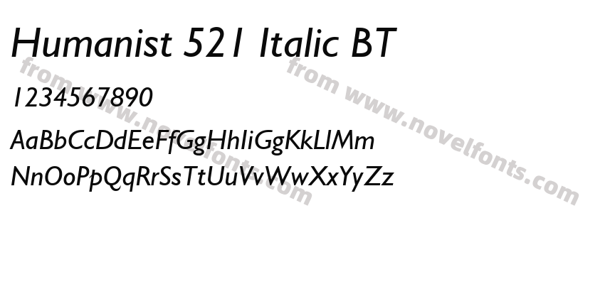 Humanist 521 Italic BTPreview