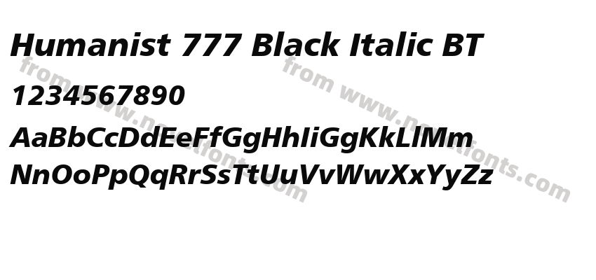 Humanist 777 Black Italic BTPreview