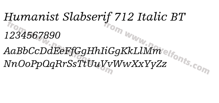 Humanist Slabserif 712 Italic BTPreview