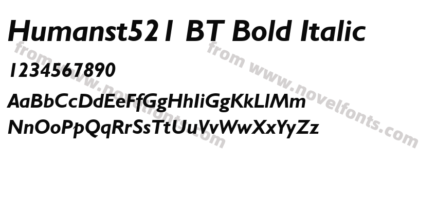 Humanst521 BT Bold ItalicPreview