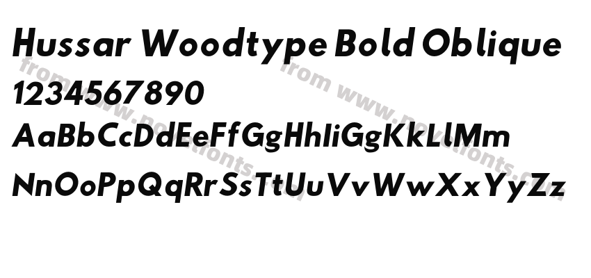 Hussar Woodtype Bold ObliquePreview