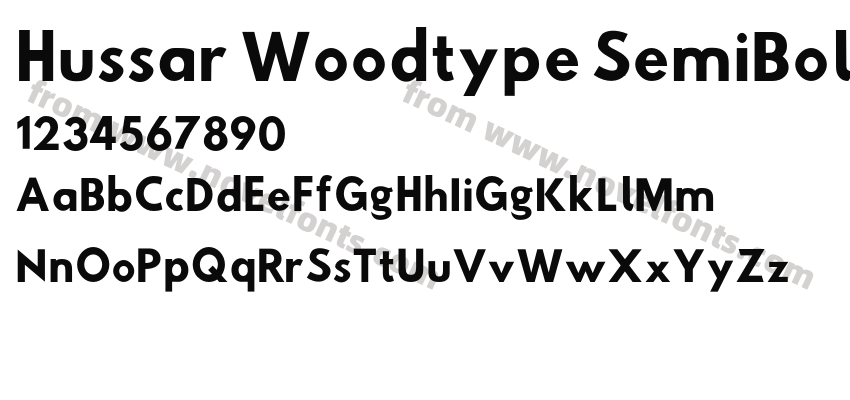 Hussar Woodtype SemiBoldPreview