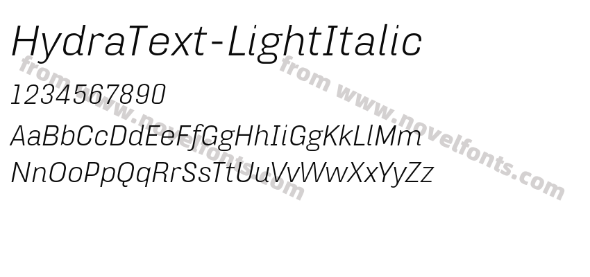 HydraText-LightItalicPreview
