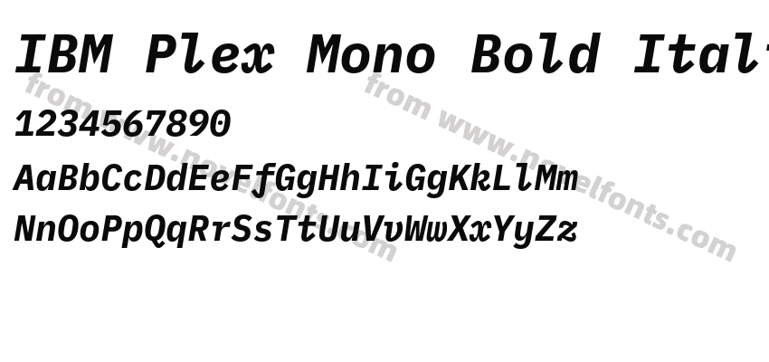 IBM Plex Mono Bold ItalicPreview