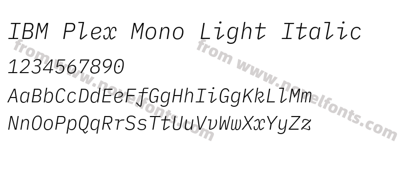 IBM Plex Mono Light ItalicPreview