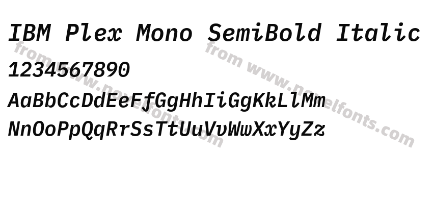 IBM Plex Mono SemiBold ItalicPreview