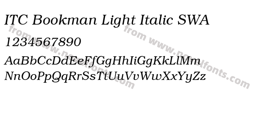 ITC Bookman Light Italic SWAPreview