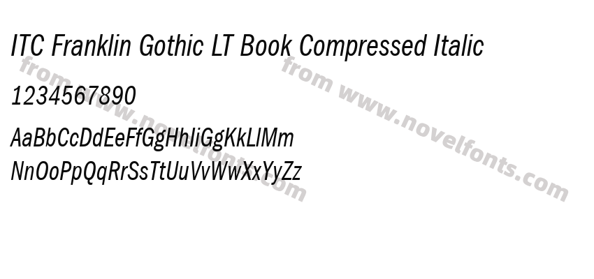 ITC Franklin Gothic LT Book Compressed ItalicPreview