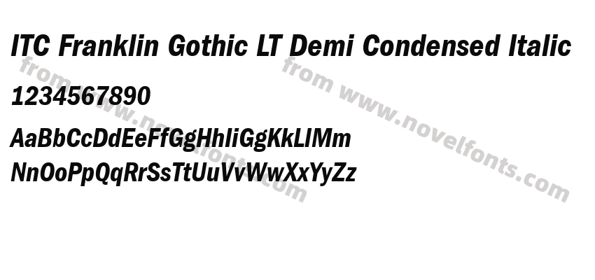 ITC Franklin Gothic LT Demi Condensed ItalicPreview