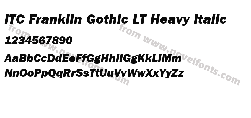 ITC Franklin Gothic LT Heavy ItalicPreview