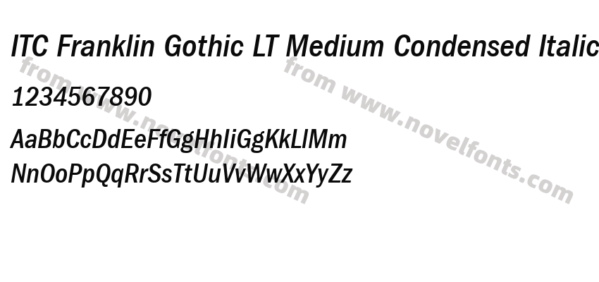 ITC Franklin Gothic LT Medium Condensed ItalicPreview