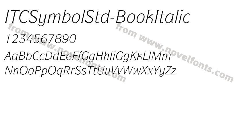 ITCSymbolStd-BookItalicPreview