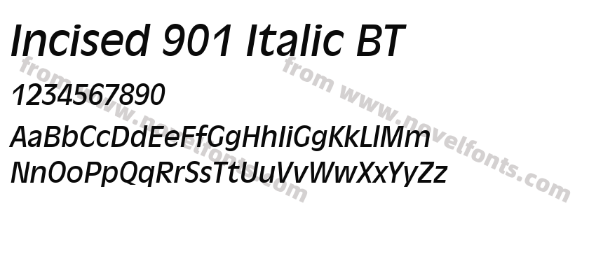 Incised 901 Italic BTPreview