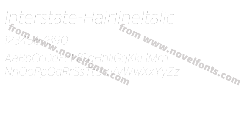 Interstate-HairlineItalicPreview