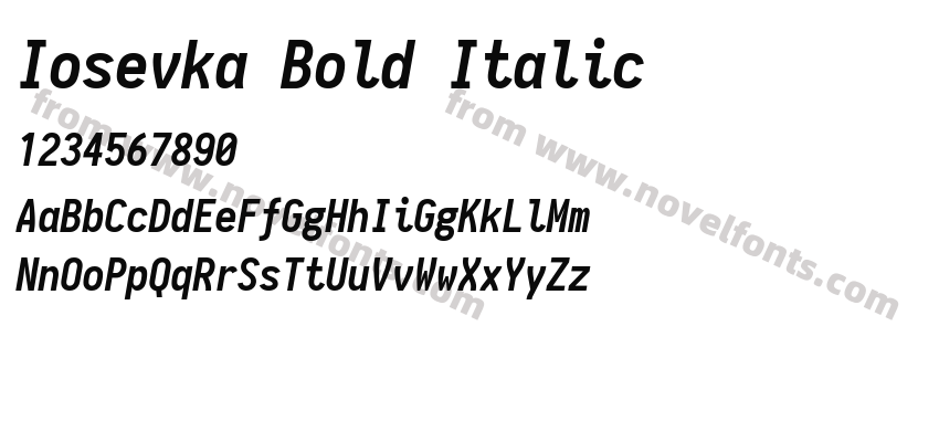 Iosevka Bold ItalicPreview