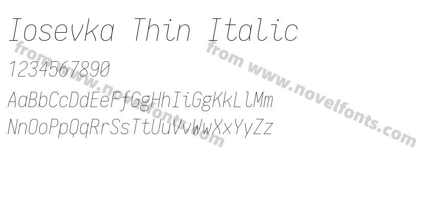 Iosevka Thin ItalicPreview