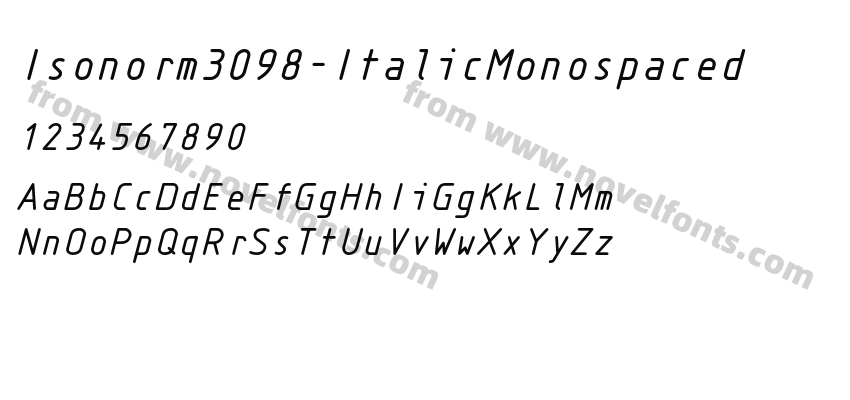 Isonorm3098-ItalicMonospacedPreview