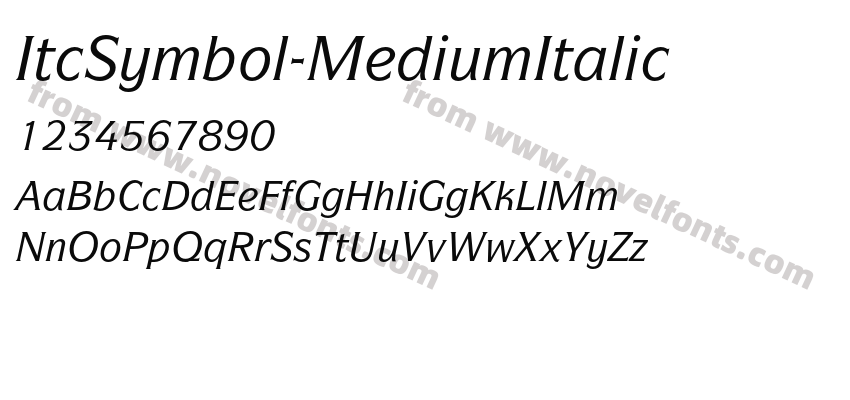 ItcSymbol-MediumItalicPreview