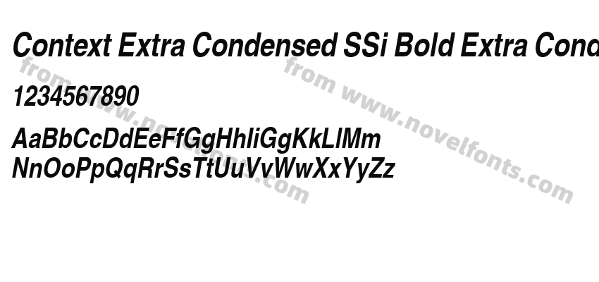 Context Extra Condensed SSi Bold Extra Condensed ItalicPreview