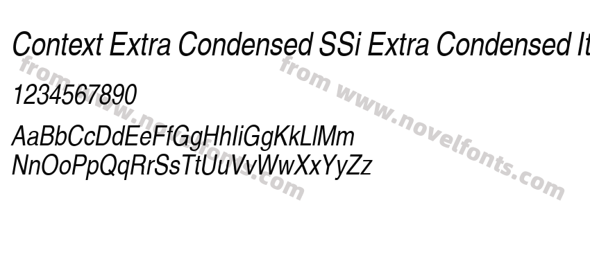 Context Extra Condensed SSi Extra Condensed ItalicPreview