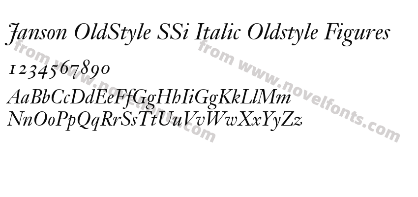 Janson OldStyle SSi Italic Oldstyle FiguresPreview