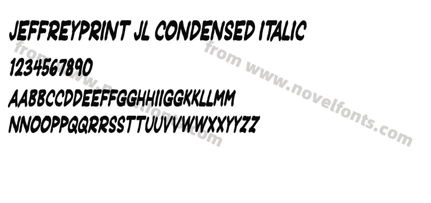 JeffreyPrint JL Condensed ItalicPreview