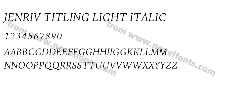 Jenriv Titling Light ItalicPreview