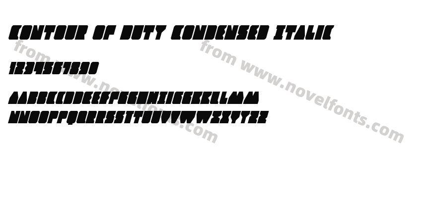 Contour of Duty Condensed ItalicPreview