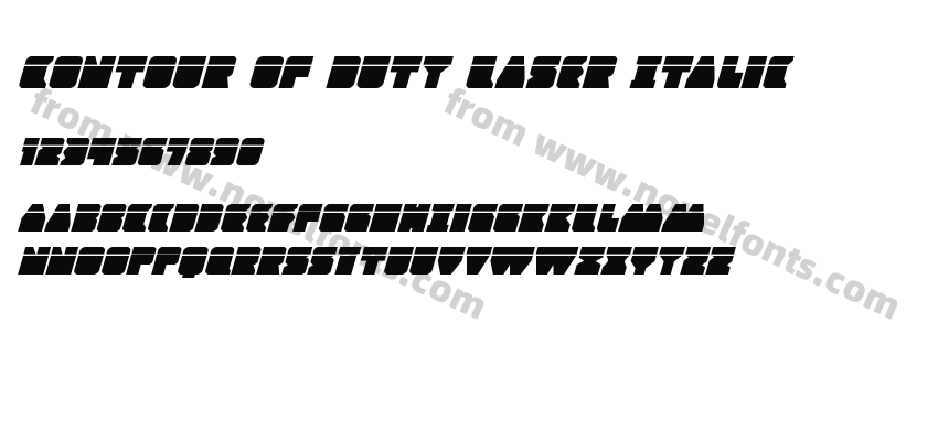 Contour of Duty Laser ItalicPreview