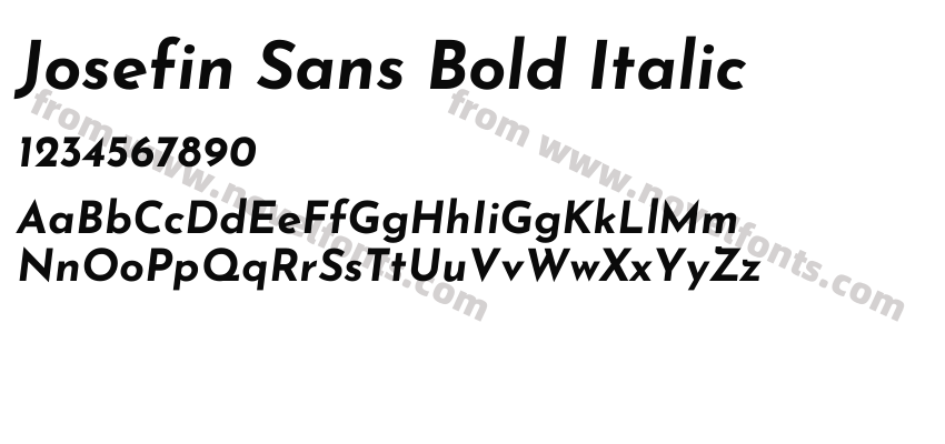 Josefin Sans Bold ItalicPreview