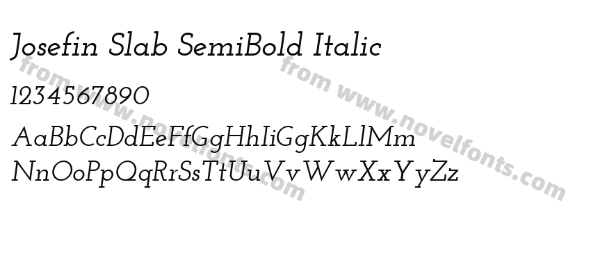 Josefin Slab SemiBold ItalicPreview