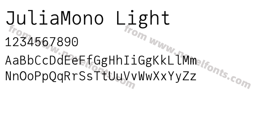 JuliaMono LightPreview