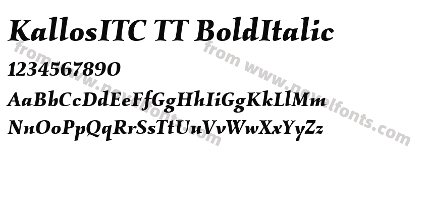 KallosITC TT BoldItalicPreview