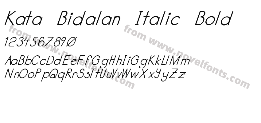 Kata Bidalan Italic BoldPreview