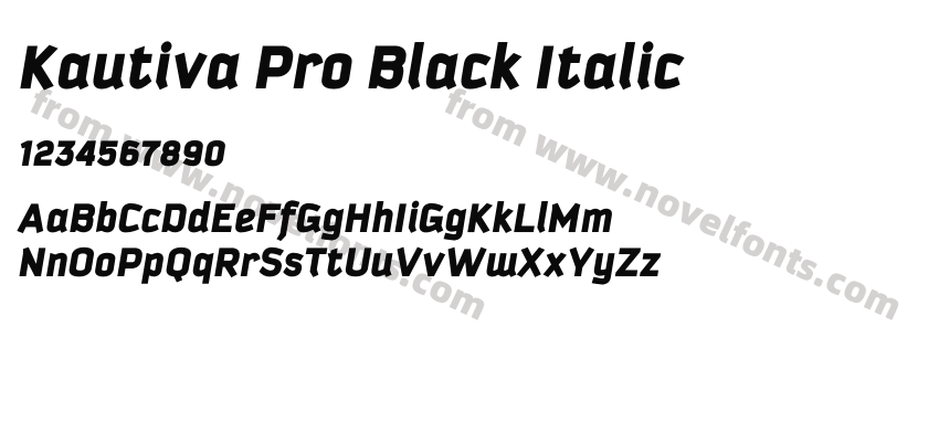 Kautiva Pro Black ItalicPreview