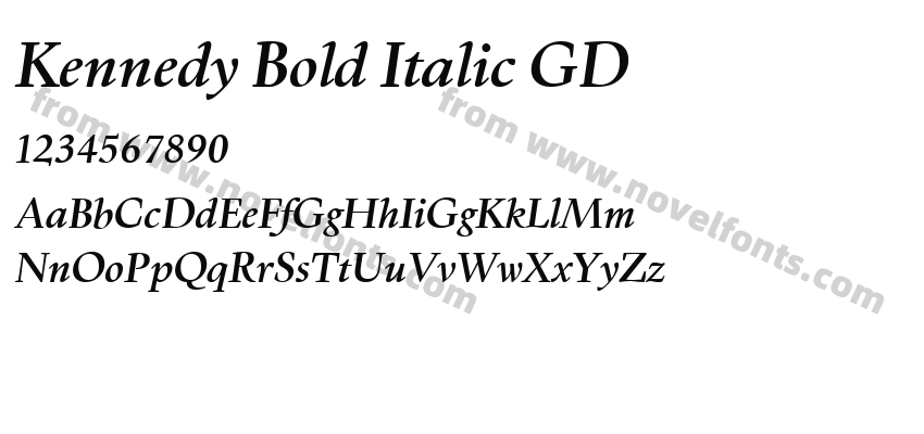 Kennedy Bold Italic GDPreview