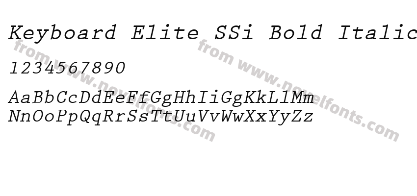 Keyboard Elite SSi Bold ItalicPreview