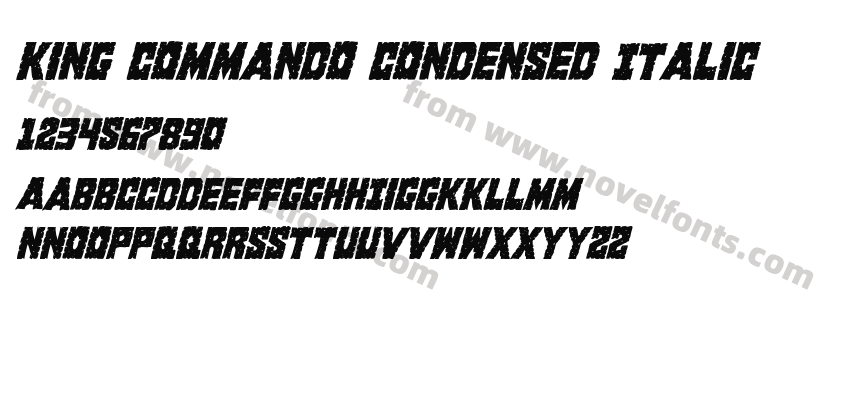 King Commando Condensed ItalicPreview