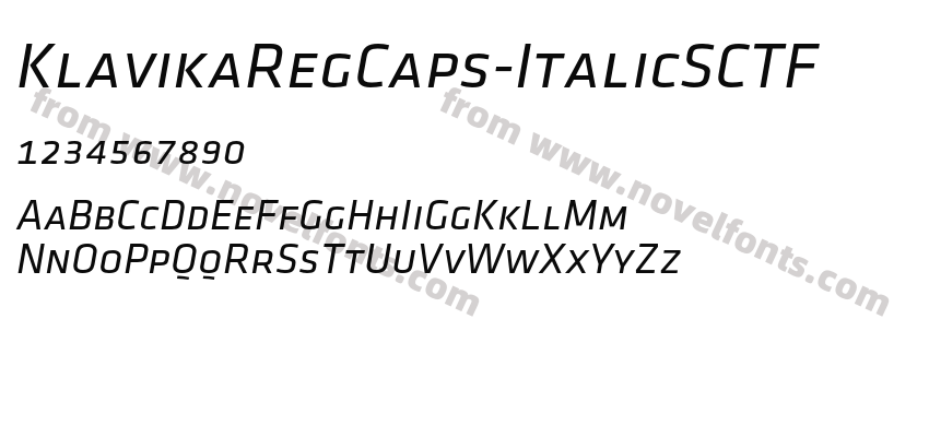 KlavikaRegCaps-ItalicSCTFPreview