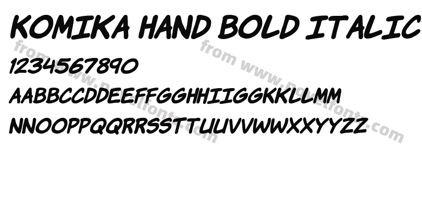 Komika Hand Bold ItalicPreview