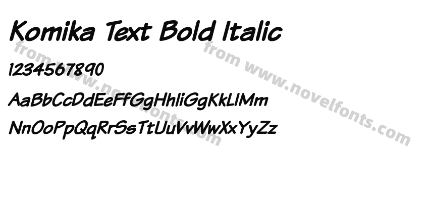 Komika Text Bold ItalicPreview