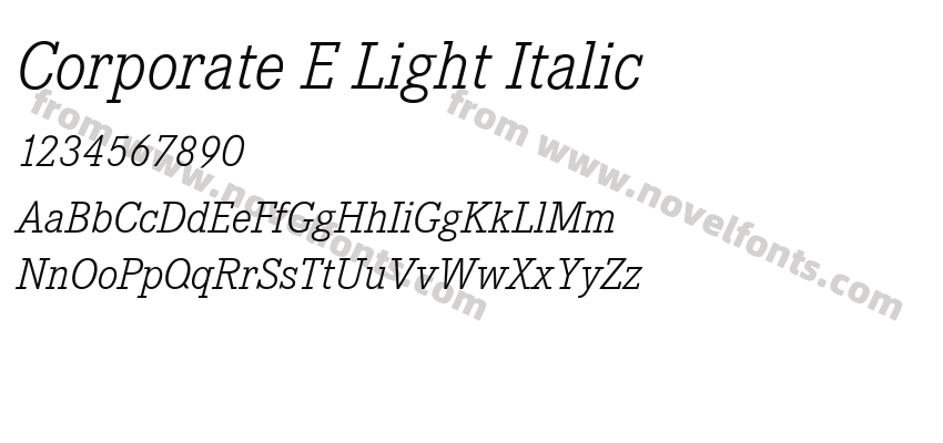 Corporate E Light ItalicPreview