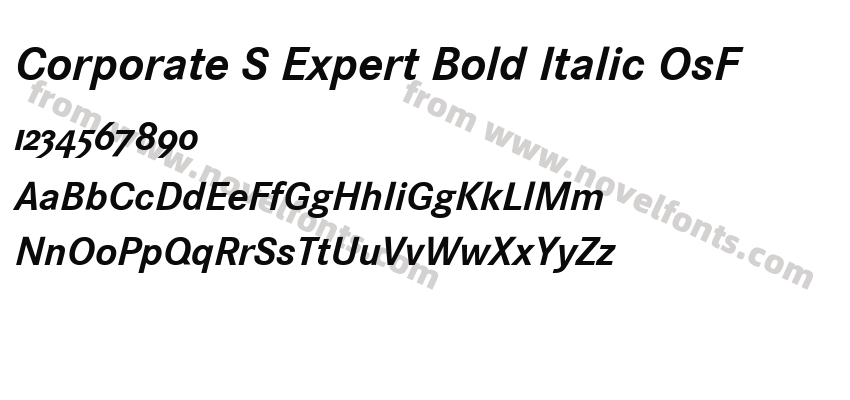 Corporate S Expert Bold Italic OsFPreview