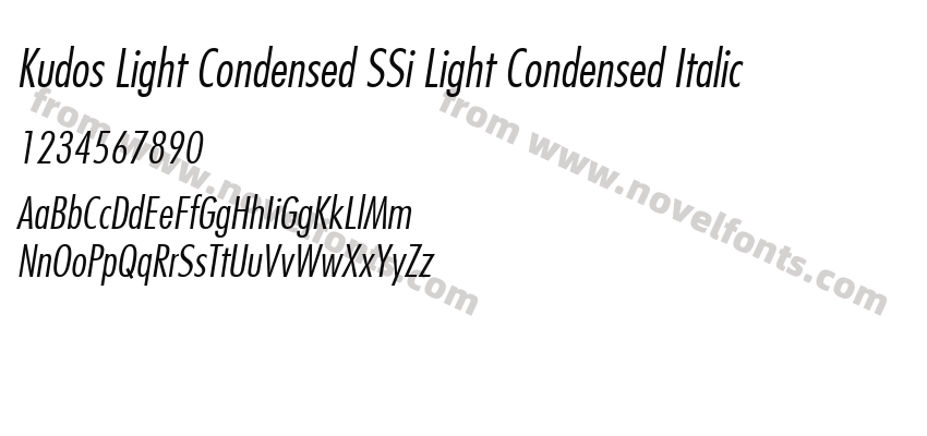 Kudos Light Condensed SSi Light Condensed ItalicPreview