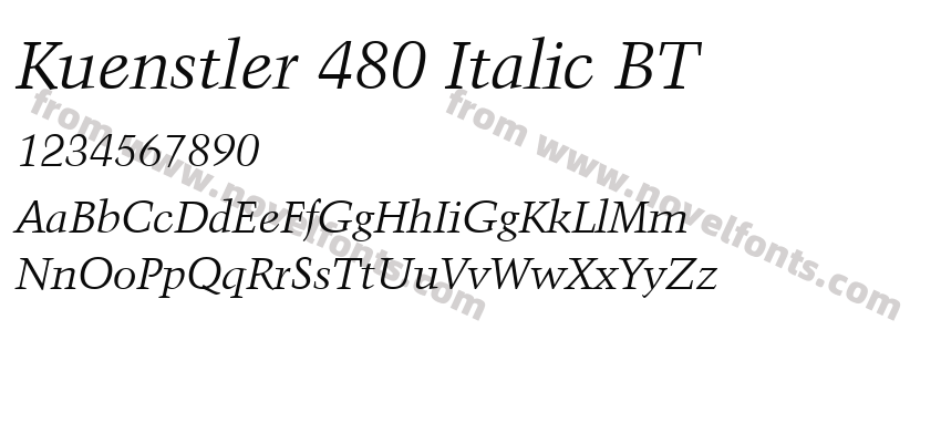 Kuenstler 480 Italic BTPreview