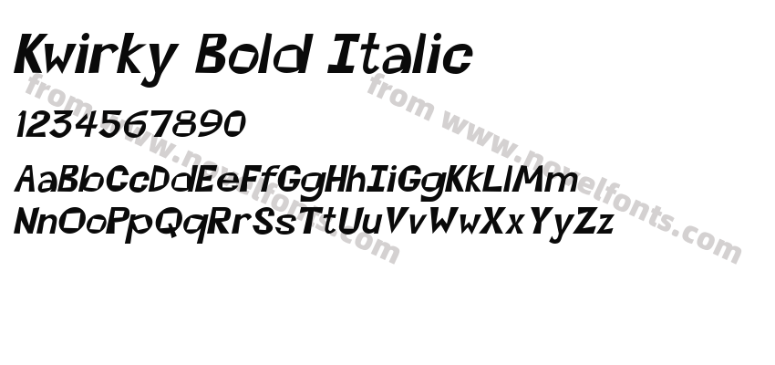 Kwirky Bold ItalicPreview